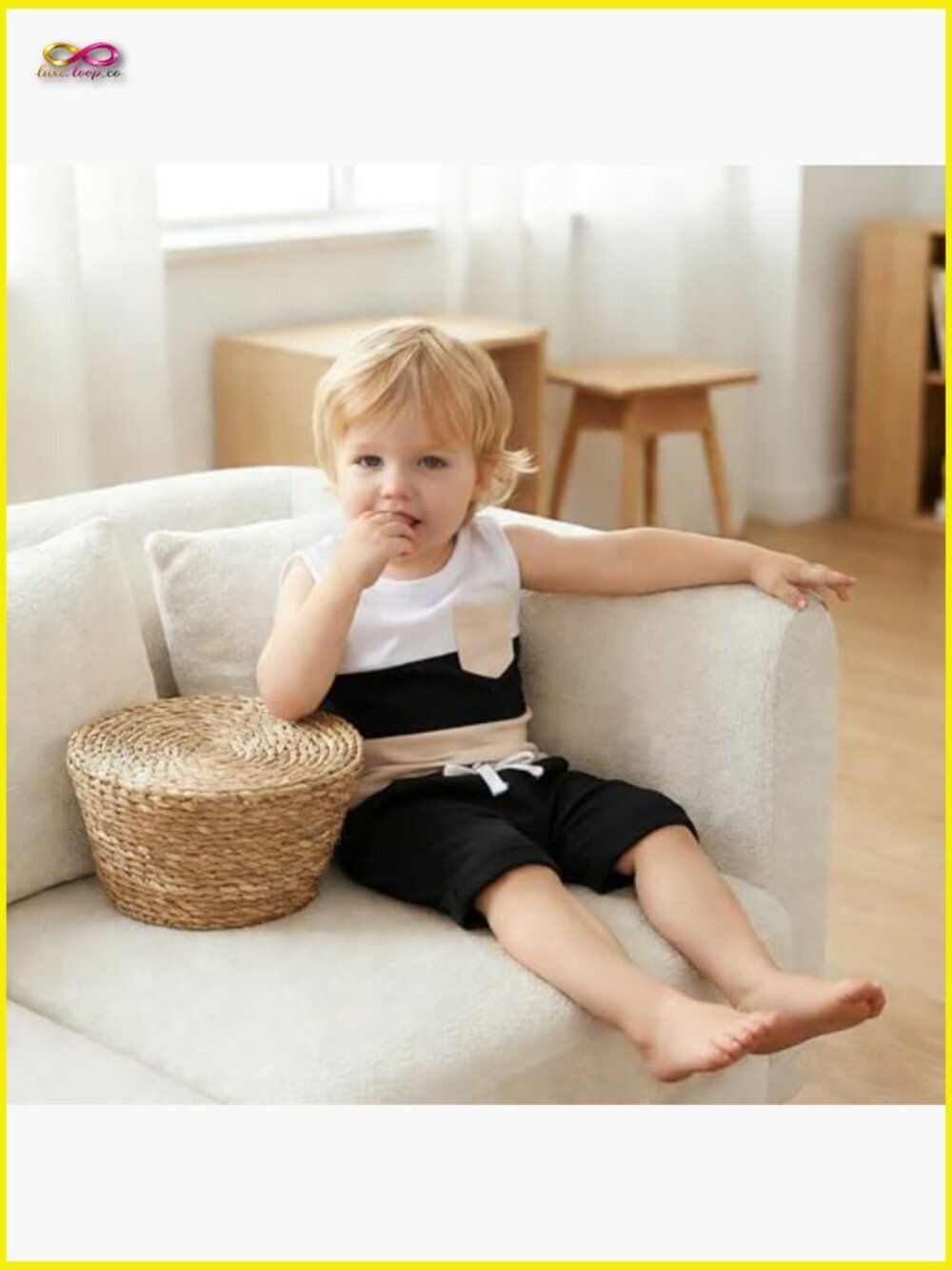 Toddler Boy Sleeveless Tank & Shorts Set Summer Outfit Cotton Blend Soft - Picture 4 of 7